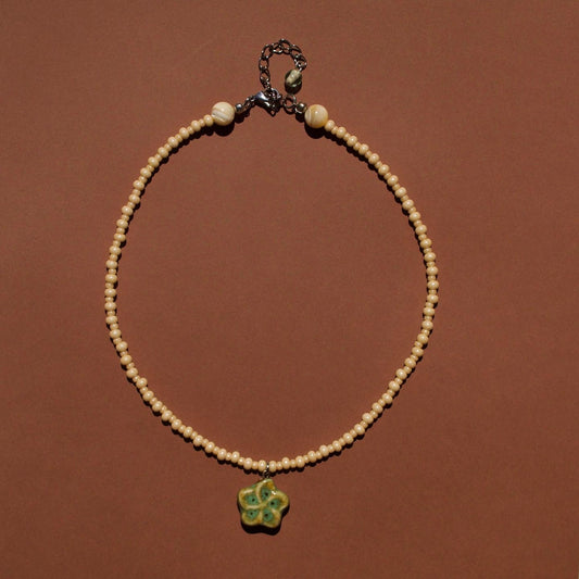 Green Plumeria Necklace
